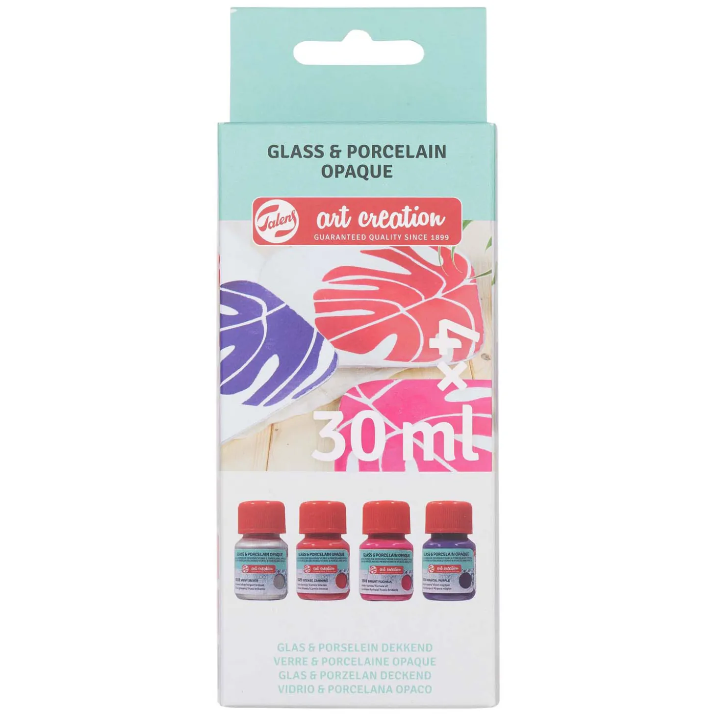 Talens Art Creat.Glas & Porselein Dekkend 4 X30ml Roze Zilver