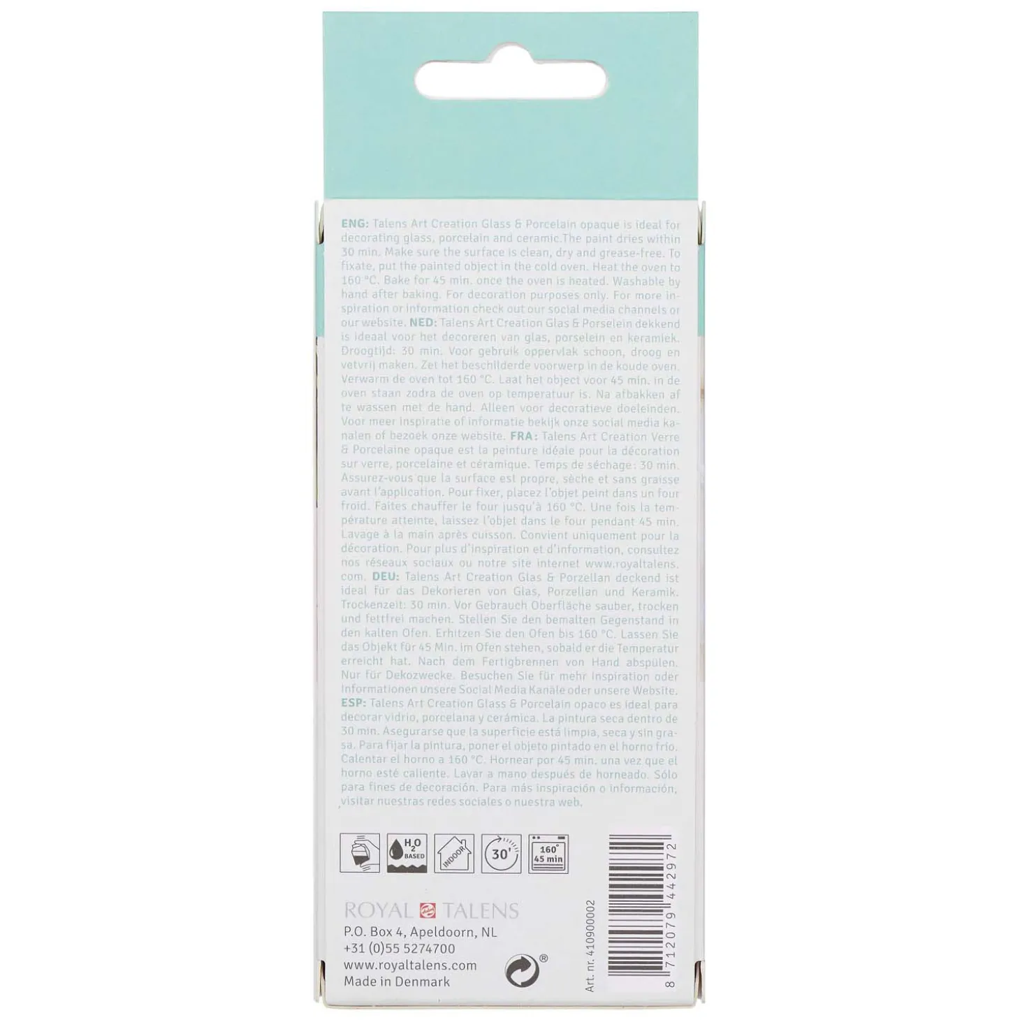 Talens Art Creat.Glas & Porselein Dekkend 4 X30ml Roze Zilver