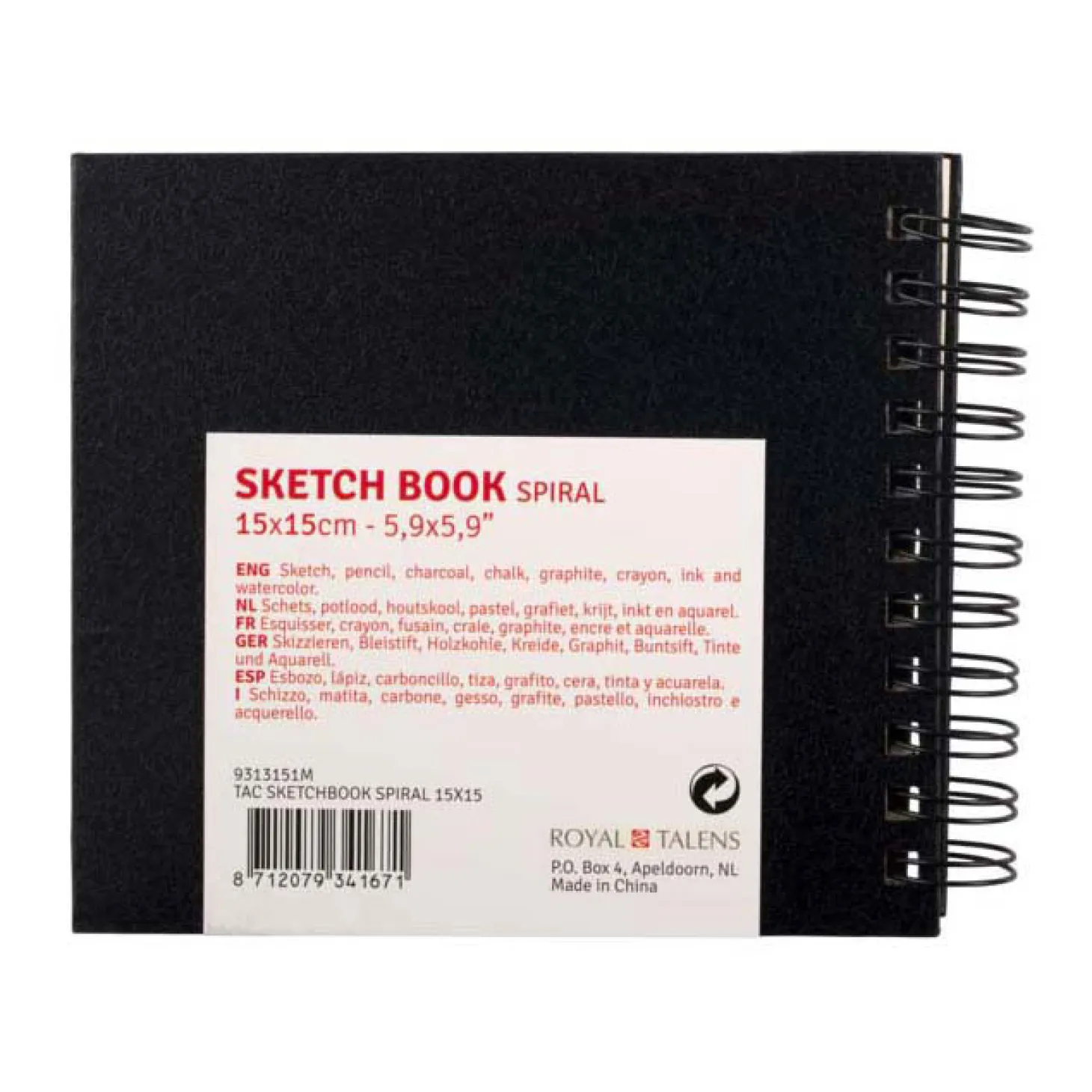 Talens Art Creation Schetsboek Spiraal 15x15cm 110 G 80V