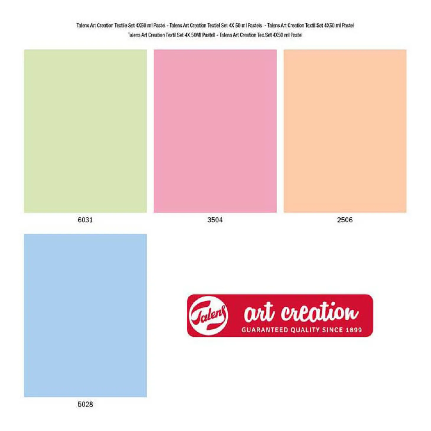 Talens Art Creation Textielverf Pastel 4x50ml
