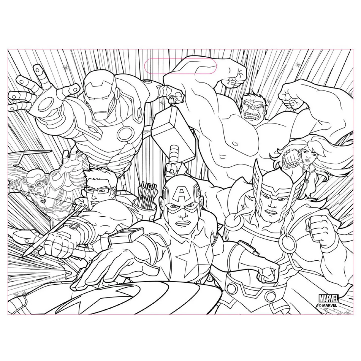 Tekenblok Avengers met Stickers en 3 Krijtjes, 40 Vellen