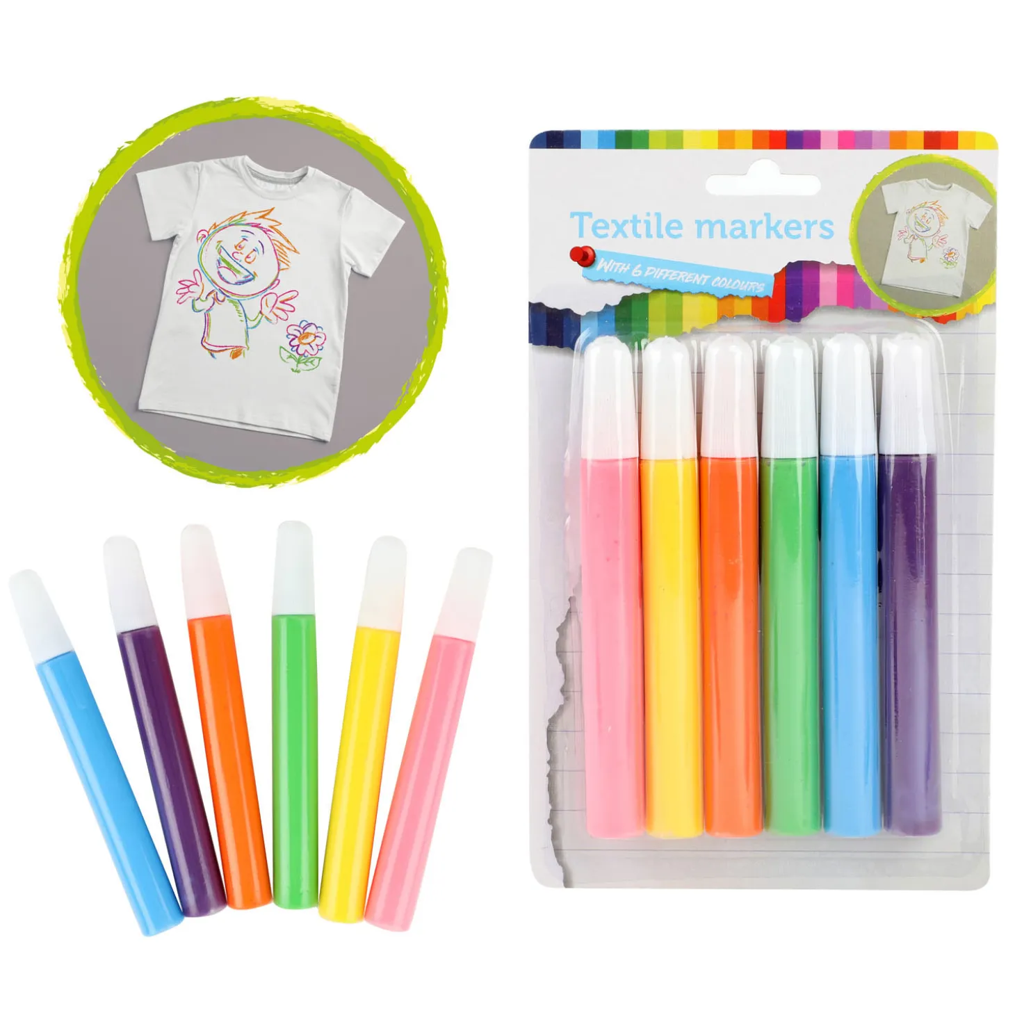 Textielstiften Tropical, 6st.