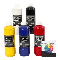 Textielverf - Primaire kleuren, 5x500ml