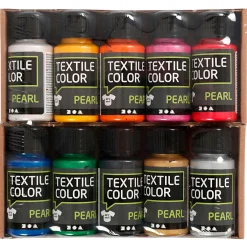 Textielverf Diverse Kleuren, 10x50ml.