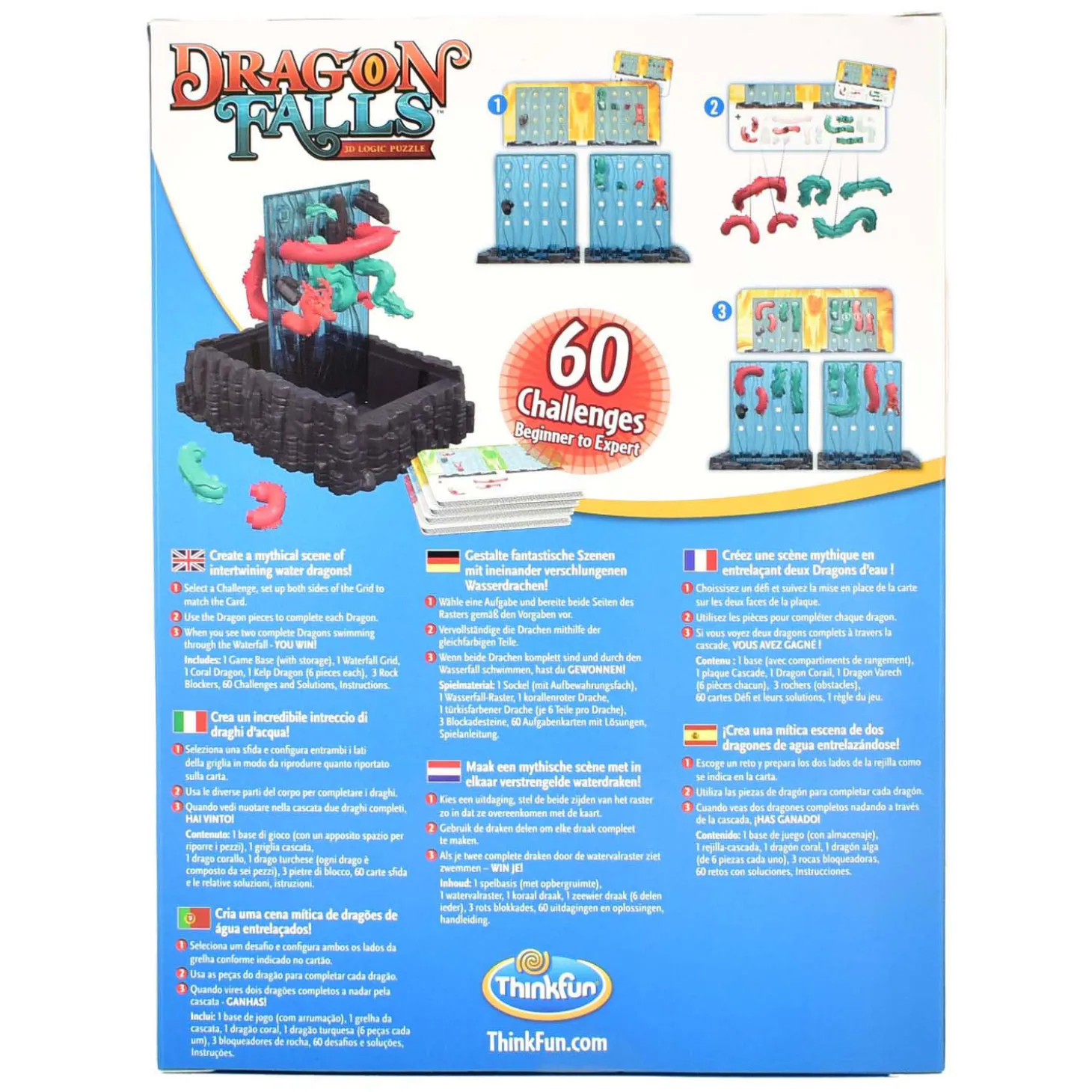 Thinkfun Dragon Falls 3D Denkpuzzel, 60 Challenges