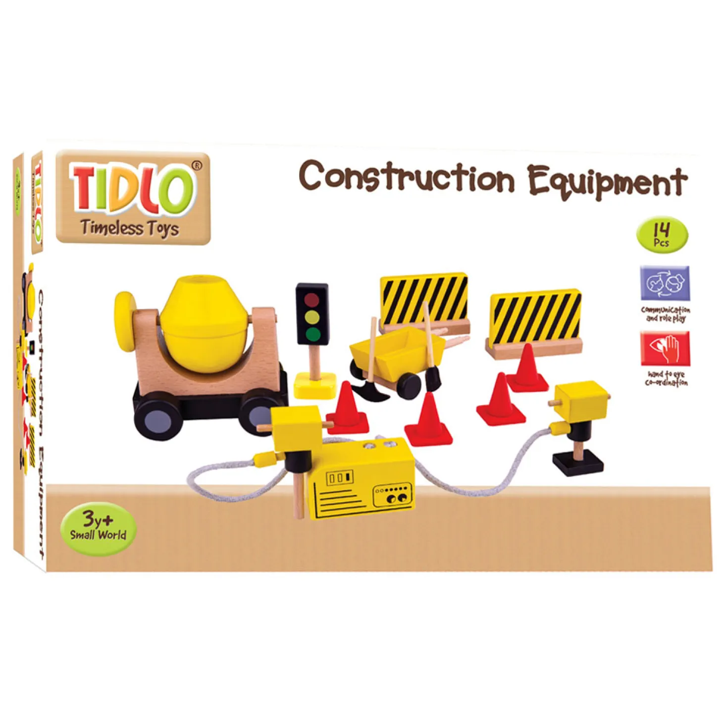 Tidlo Houten Poppenhuis Bouwvakkers Constructie Materiaal, 13dlg.