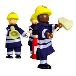Tidlo Houten Poppenhuis Poppen Brandweermannen, 4st.