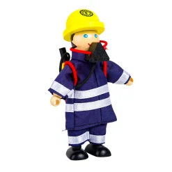 Tidlo Houten Poppenhuis Poppen Brandweermannen, 4st.