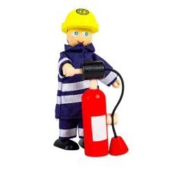 Tidlo Houten Poppenhuis Poppen Brandweermannen, 4st.
