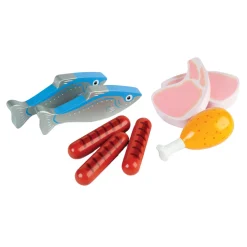 Tidlo Houten Speeleten Vlees en Vis in Kist, 8dlg.