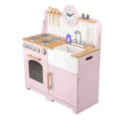 Tidlo Houten Speelkeuken Landelijk Roze, 7dlg.