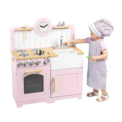 Tidlo Houten Speelkeuken Landelijk Roze, 7dlg.