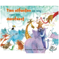Tien olifanten op weg naar een dansfeest