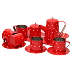 Tinnen Theeservies Rood