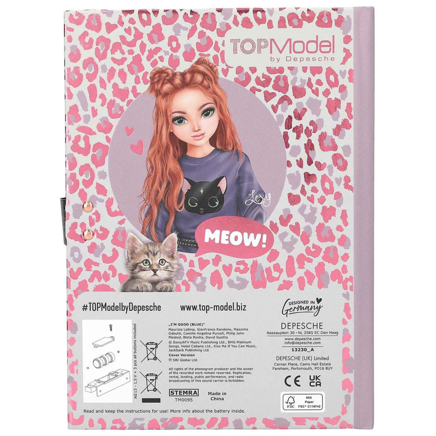 TOPModel Dagboek met Code en Geluid Rebel