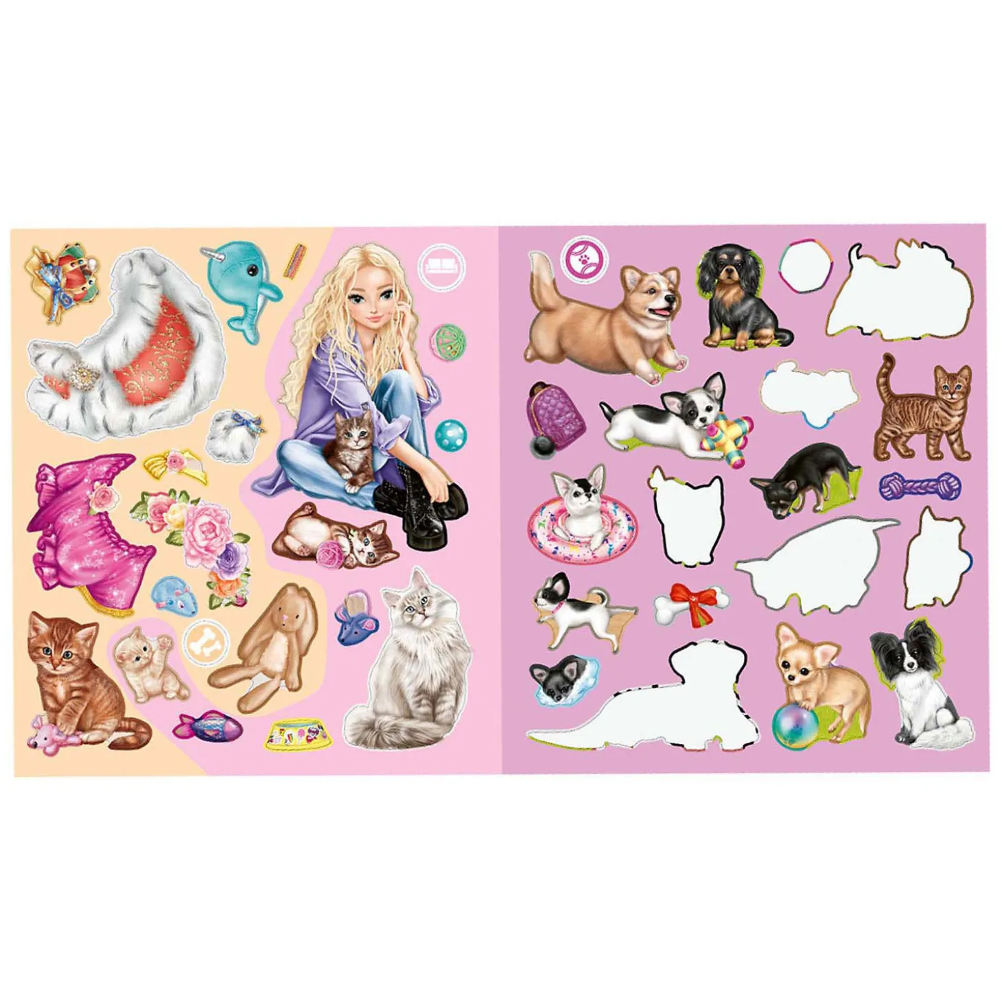 TOPModel Stickerworld Stickerboek Kitty and Doggy