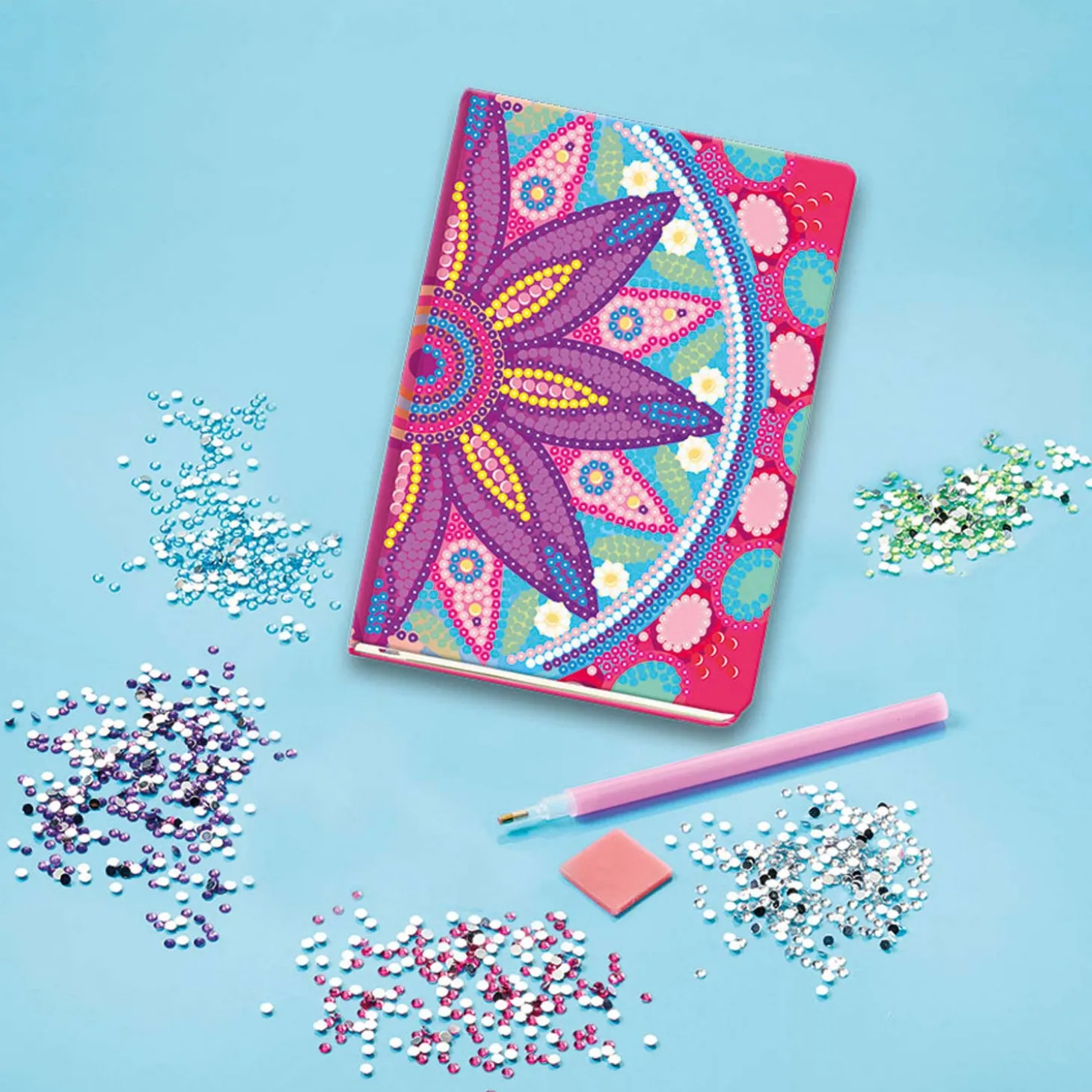 Totum Diamond Painting Dagboek - Flower Mandala Roze