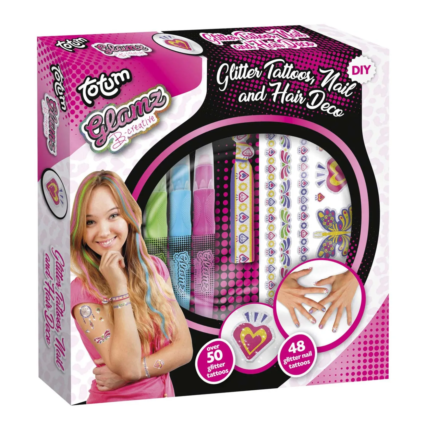 Totum Glamz Glitter Tatoeages en Haarkrijt