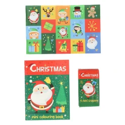 Traktatiesetje Kerstmis Kleurset met Krijtjes en Stickers