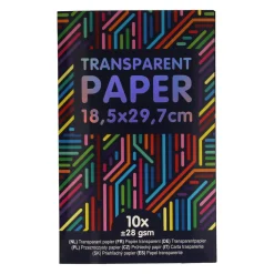 Transparant Papier Gekleurd, 10st.