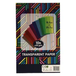 Transparant Papier Gekleurd, 10st.