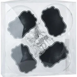 Transparante Kerstballen met Krijtlabels, 4st.