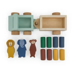 Trixie Houten Dieren Auto met Aanhangwagen