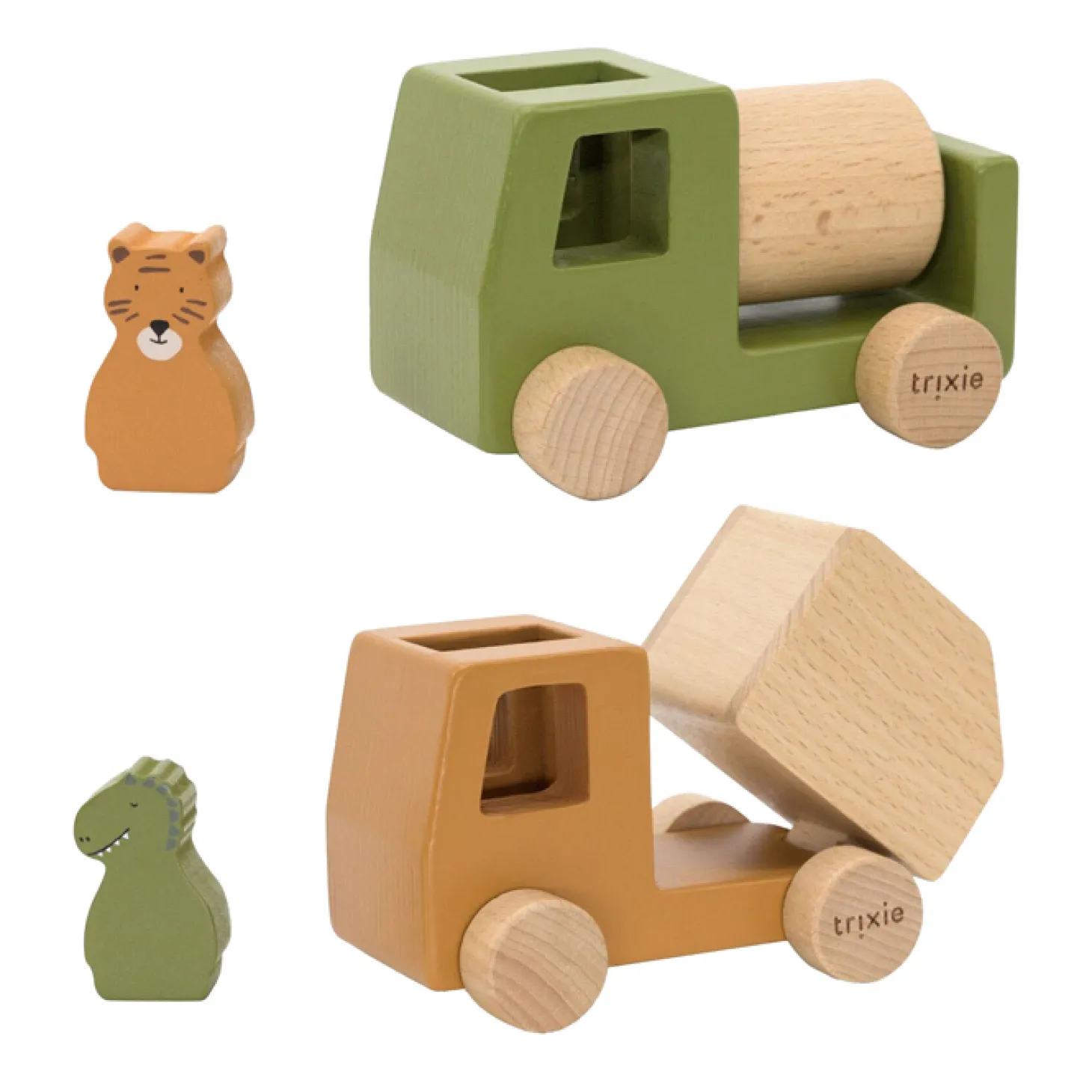 Trixie Houten Dieren Vrachtwagens, 4dlg.