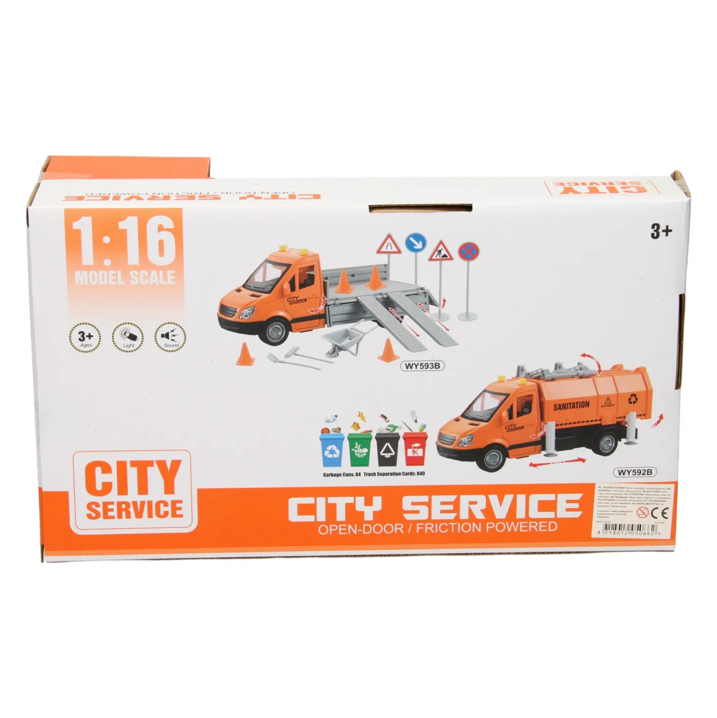 Truck Wegwerkzaamheden met Licht en Geluid