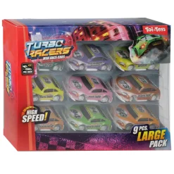 Turbo Racers Mini Rally Pull-backauto's, 9st.