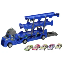 Uitklapbare Autotransporter met Afschietfunctie - Blauw