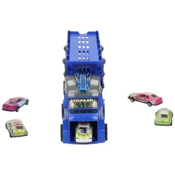 Uitklapbare Autotransporter met Afschietfunctie - Blauw