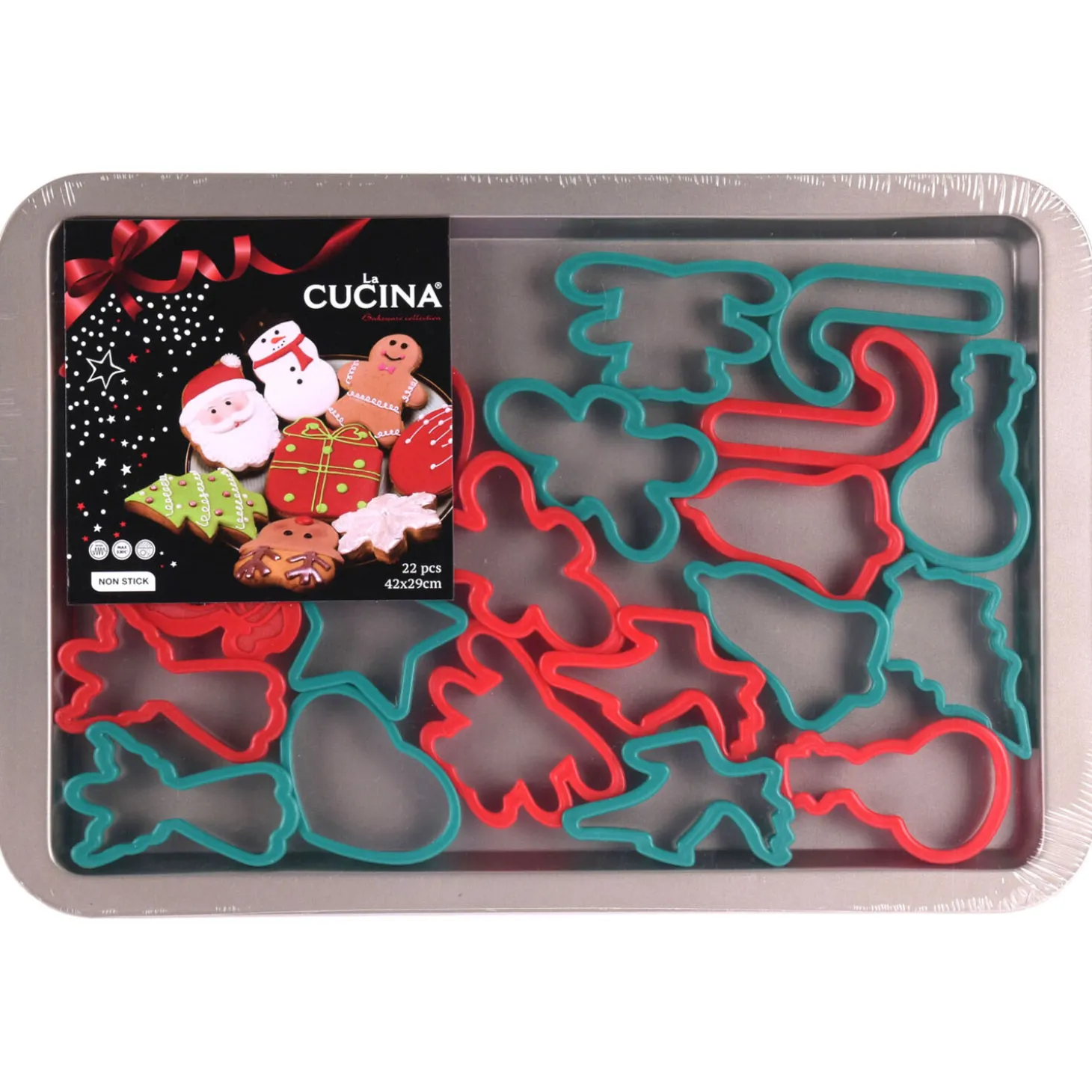 Uitsteekvormen met Bakplaat Kerst, 22st.