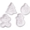 Uitsteekvormen met Stempel Kerst, 4st.