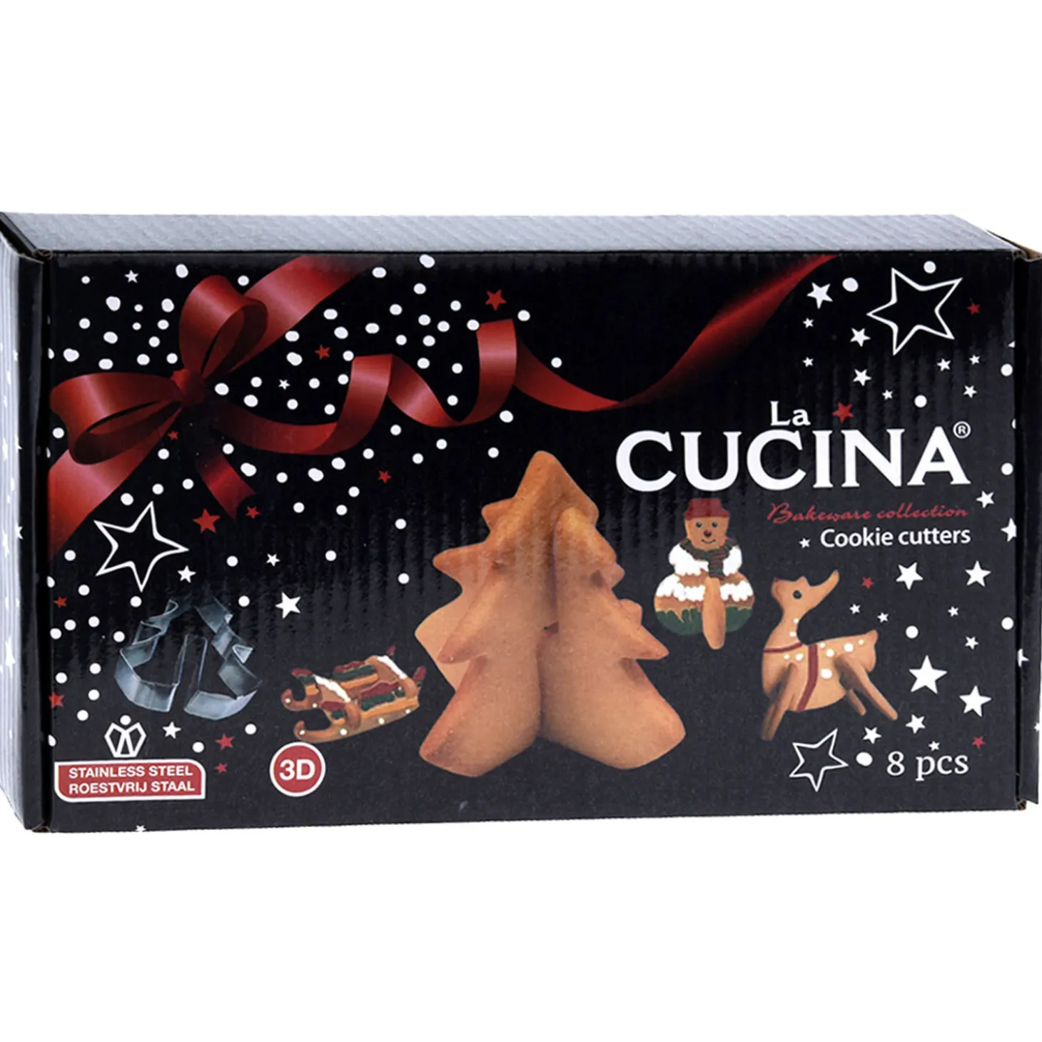 Uitsteekvormenset 3D Kerstkoekjes, 8dlg.
