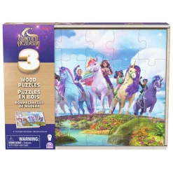 Unicorn Academy - Houten Puzzels in Houten Doos - 3x24 st.)
