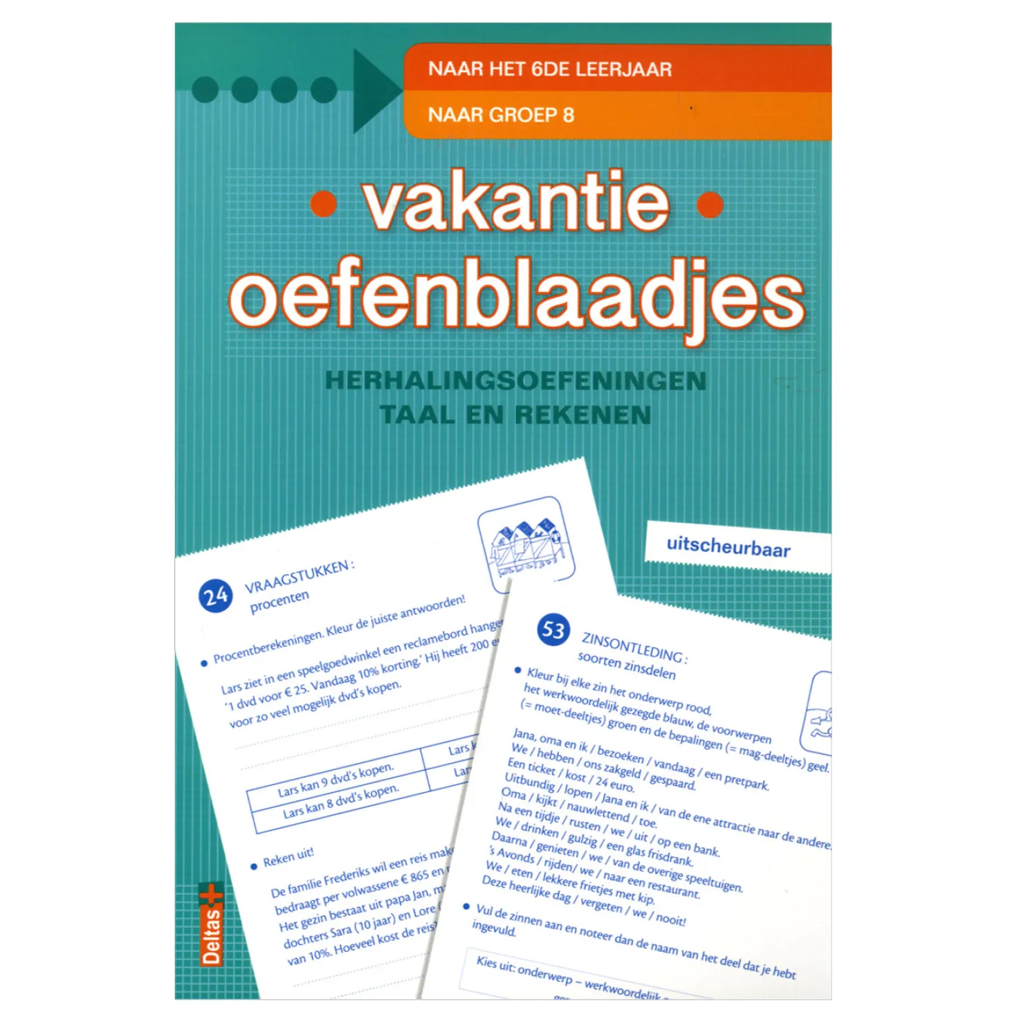 Vakantie oefenblaadjes "naar groep 8"