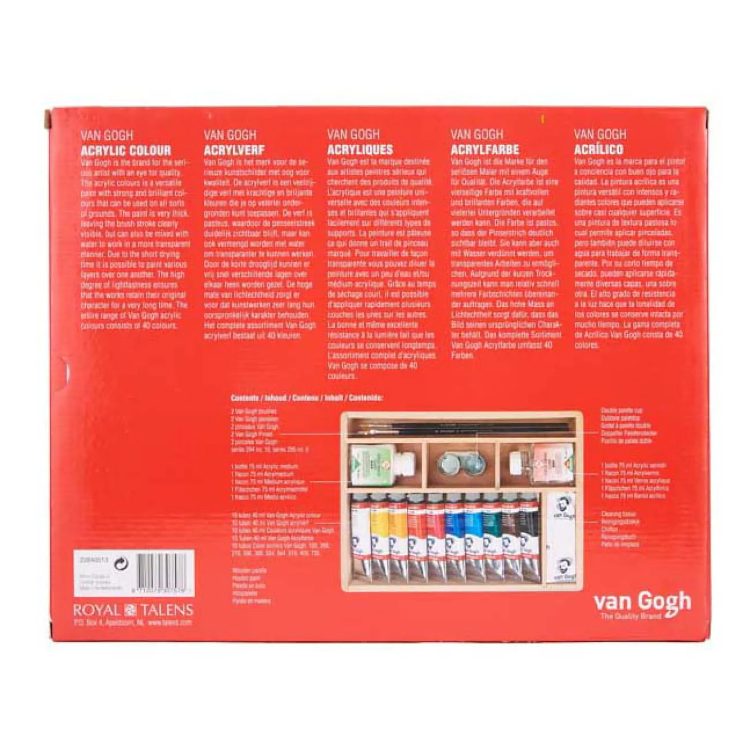 Van Gogh Acrylverf In Kist Basic met 10 Kleuren 40Ml