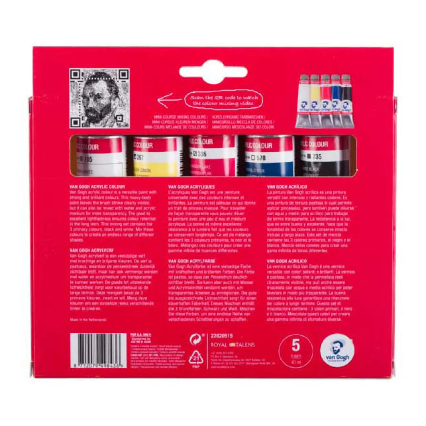 Van Gogh Acrylverf Primaire Mengset, 5x40ml