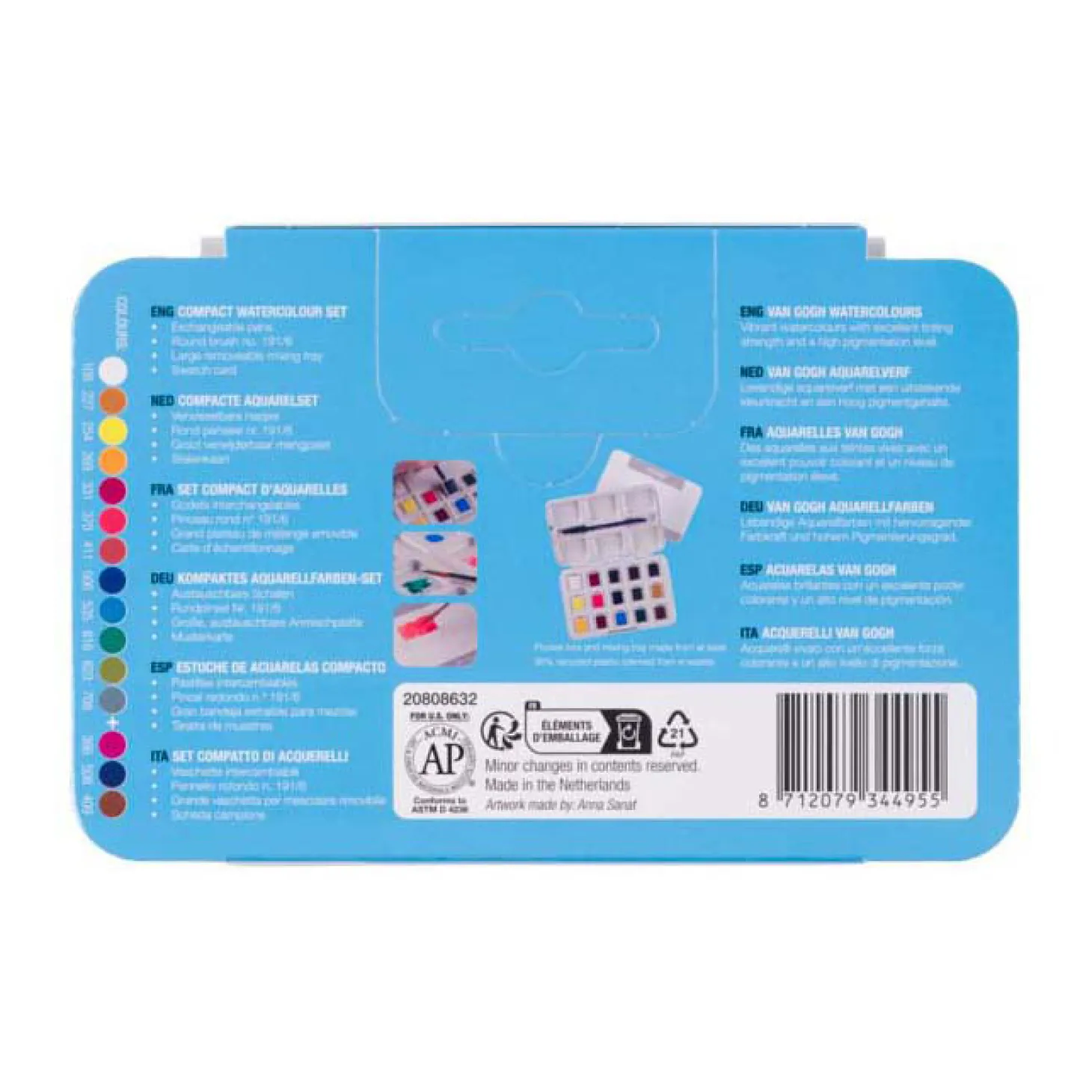Van Gogh Aquarelverf Pocket Box Basic Kleuren