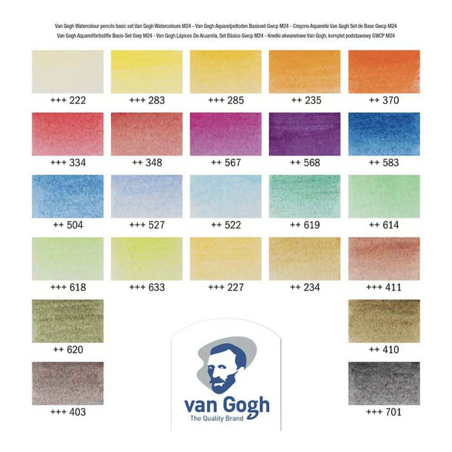Van Gogh Basisset Aquarelpotloden met 24 Kleuren