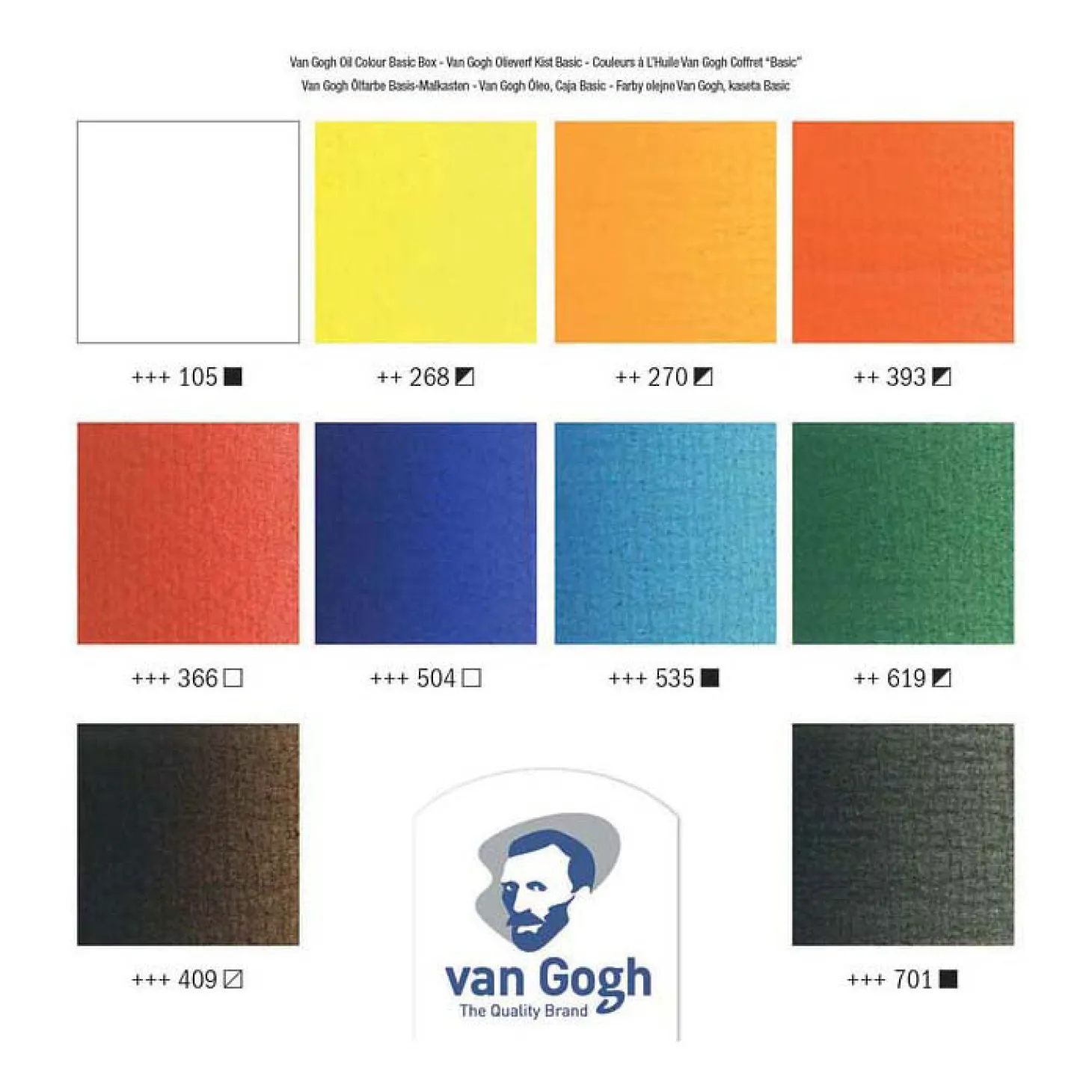 Van Gogh Olieverf Kist Basic met 10 Kleuren 40ml