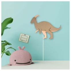 Van Tjalle en Jasper - Dino Wandlamp Parasaurolopus - Hout