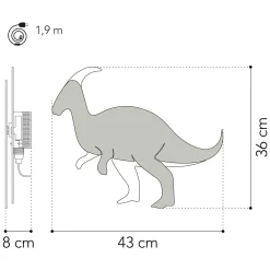 Van Tjalle en Jasper - Dino Wandlamp Parasaurolopus - Hout