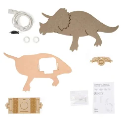 Van Tjalle en Jasper - Dino Wandlamp Triceratops - Hout