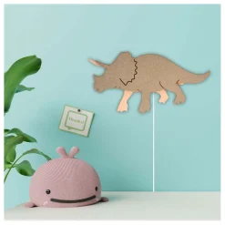 Van Tjalle en Jasper - Dino Wandlamp Triceratops - Hout