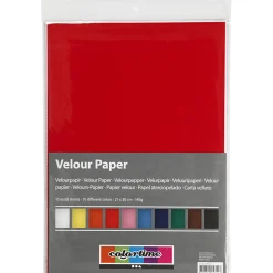 Velour Papier Kleur A4, 10 Vellen