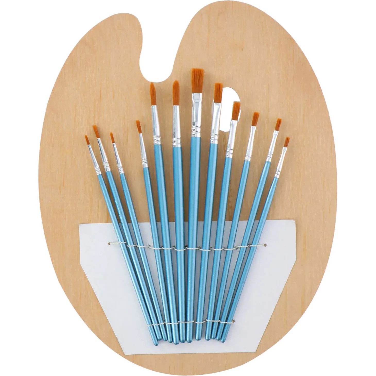 Verf Penselen met Houten Schilderspalet, 13dlg.