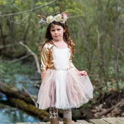 Verkleedjurk en Haarstuk Hert, 5-6 jaar