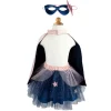 Verkleedset Super-Duper Heldin Roze/Marineblauw, 7-8 jaar
